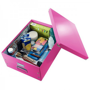 Doboz A3 LEITZ Click&Store, összehajtható, lakkfényű rózsa