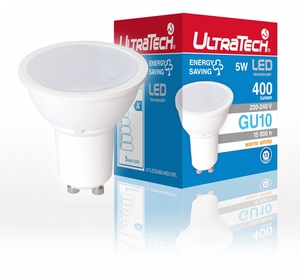 LED spot izzó GU10 5W, 2700K, 400lm, melegfény, 15.000 óra, matt