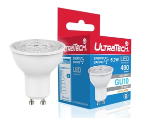 LED spot izzó GU10 6,2W 4000K 560/500lm, 15.000 óra, melegfény