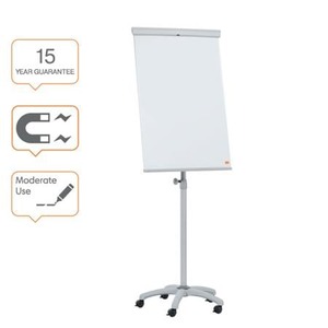 Flipchart t&aacute;bla 68x105 cm NOBO Essentials, mobil, m&aacute;gneses, feh&eacute;r