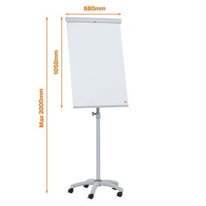 Flipchart t&aacute;bla 68x105 cm NOBO Essentials, mobil, m&aacute;gneses, feh&eacute;r