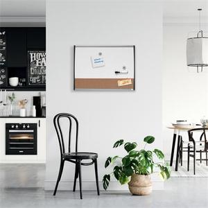 Kombi t&aacute;bla 58,5x43 cm, NOBO, aluminium keret, feh&eacute;r + parafa