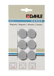 Mágnesgomb 24 mm, DAHLE 95424, átmérő 24 mm, 6 db, fehér