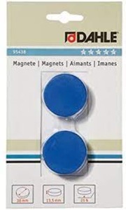 Mágnesgomb 38 mm, DAHLE 95438, átmérő 38 mm, 2 db, kék